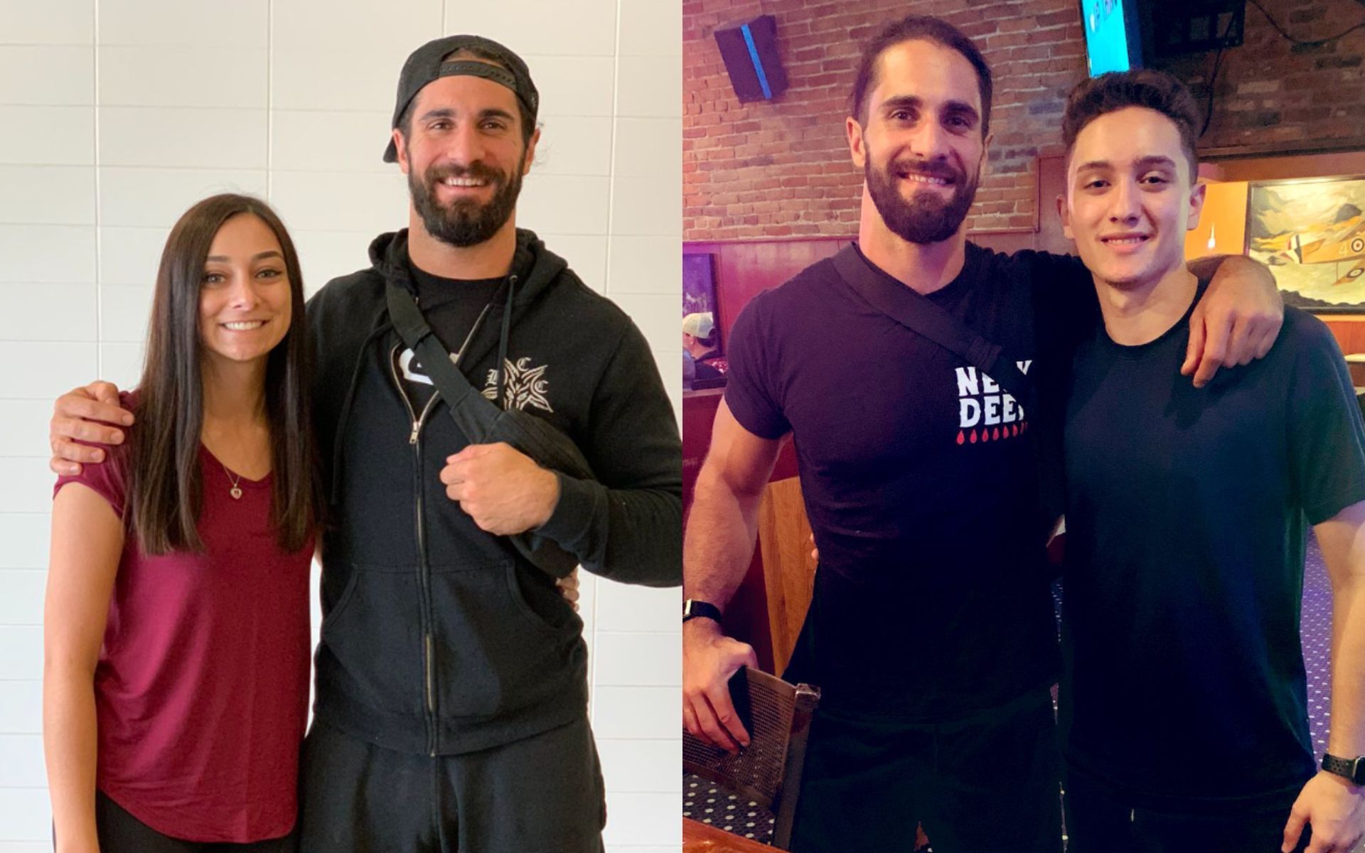 Seth Rollins with his sister and brother he found out about in 2019 (Image source: Seth Rollins