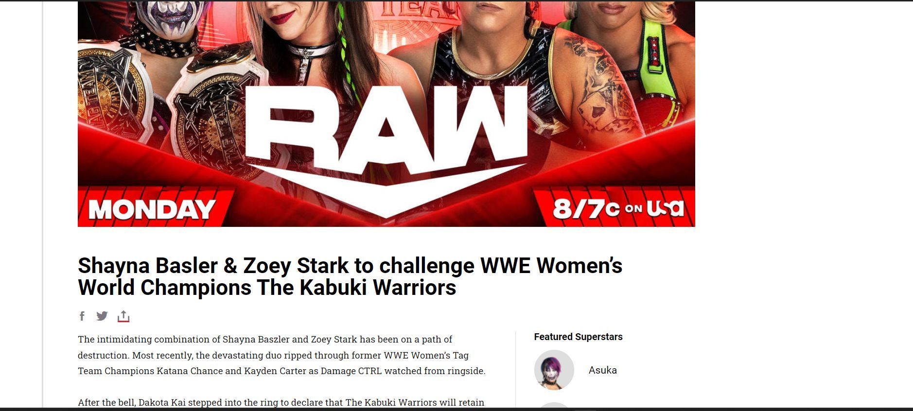 WWE shared the following on their website