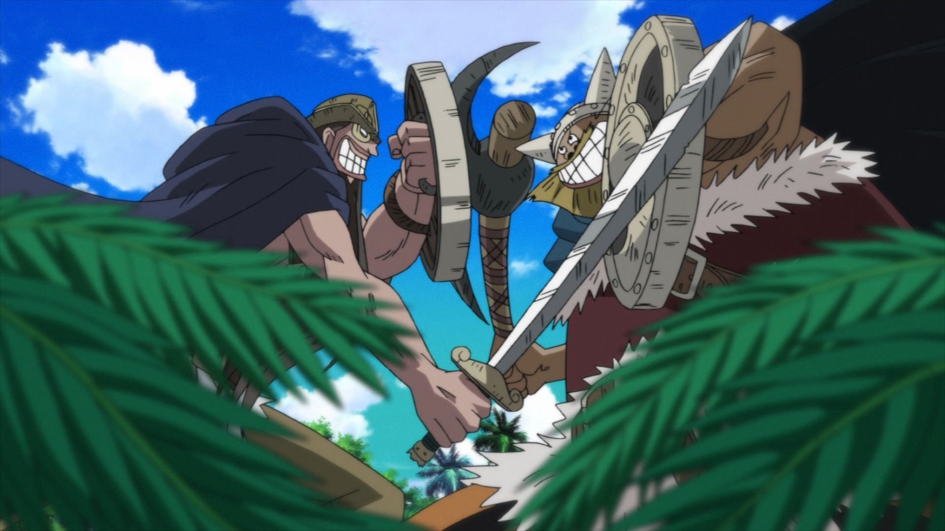 Dorry and Brogy fight by Luffy&#039;s side in One Piece chapter 1111 (Image via Toei Animation)