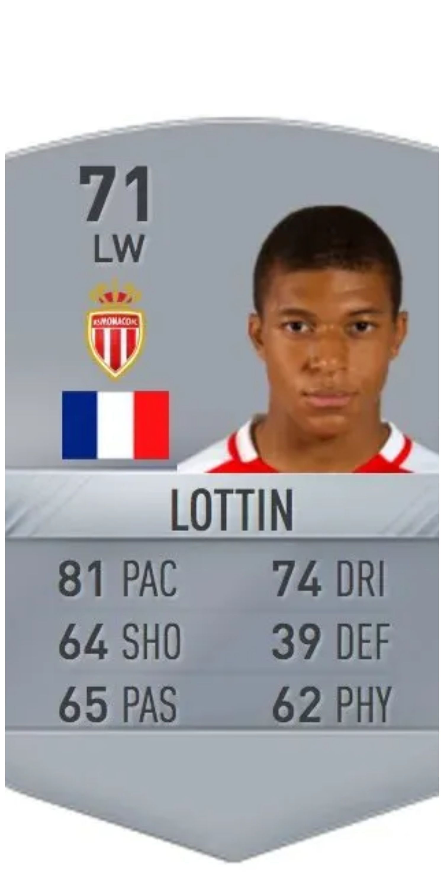 Kylian Mbappe&#039;s old FIFA card from his time in Monaco