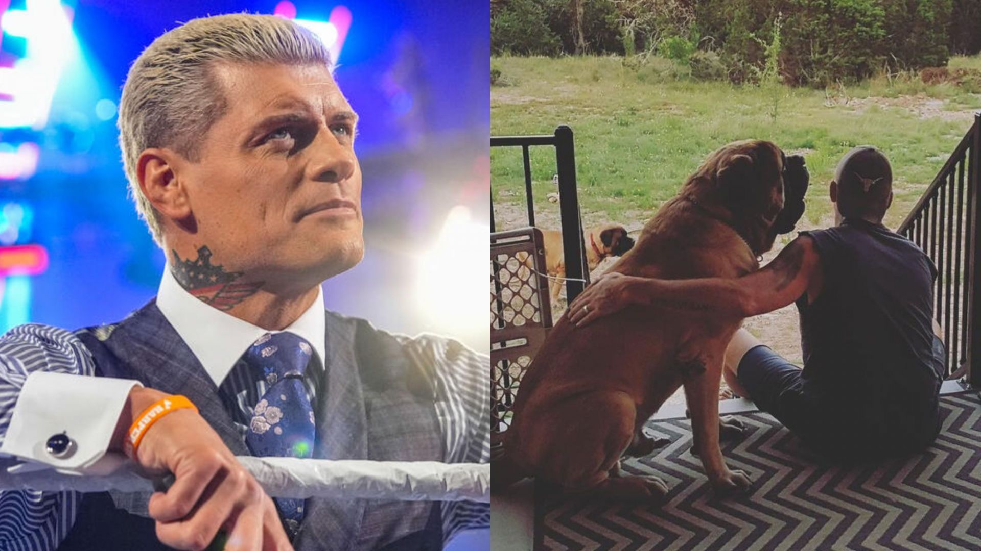 WWE star Cody Rhodes (left) and AEW star Dustin Rhodes (right)