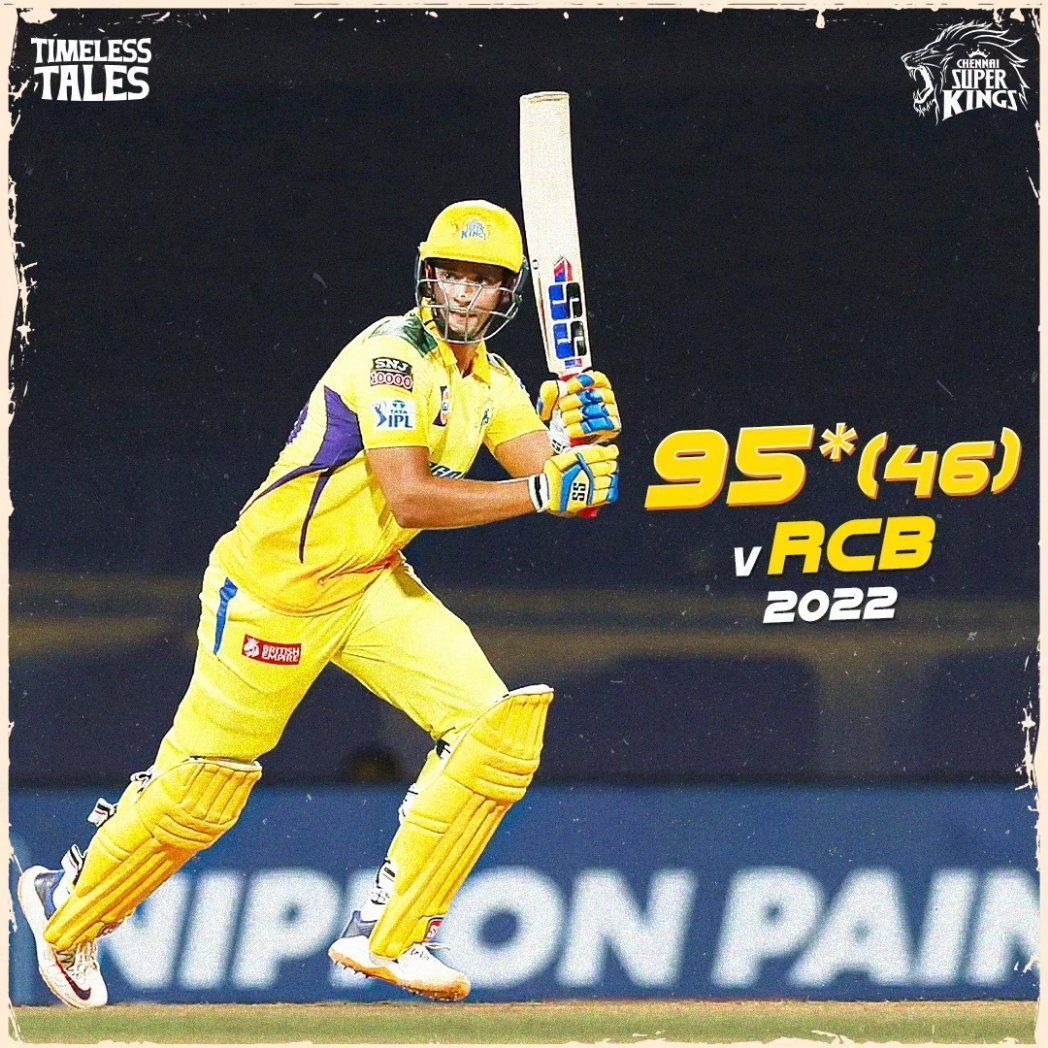 Shivam Dube scored a brilliant 95* against RCB in 2022. [CSK]