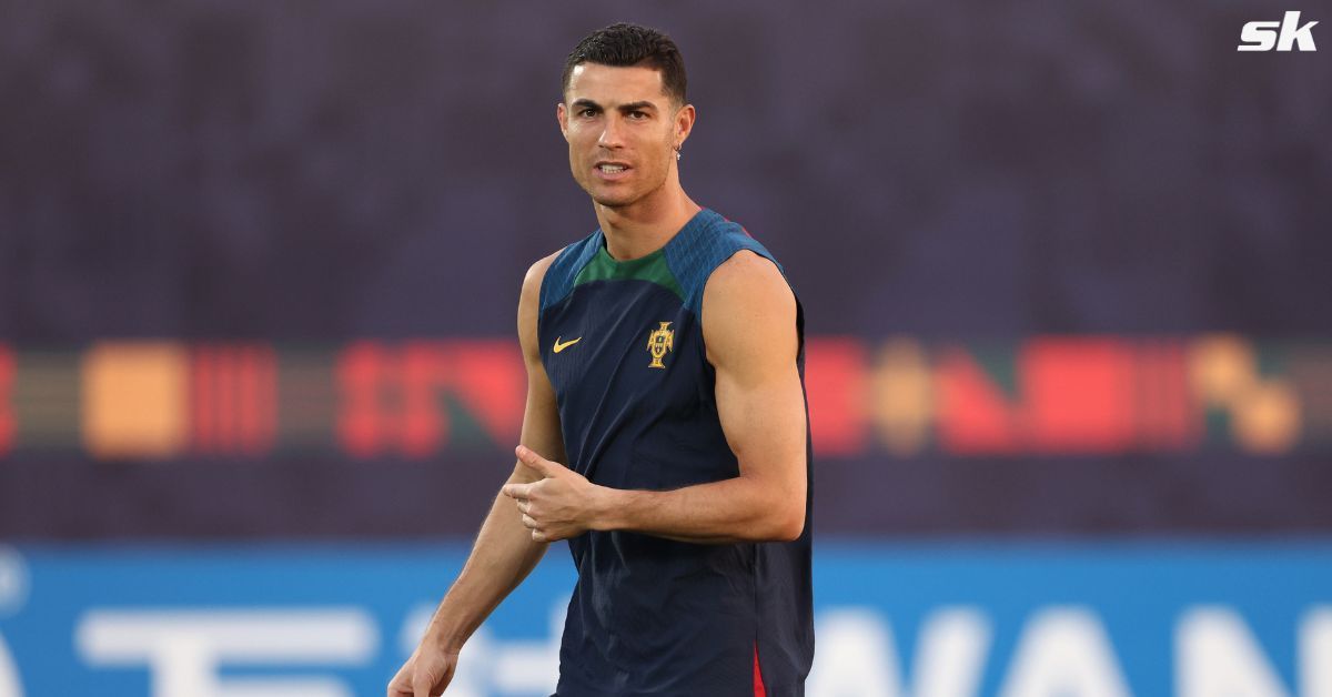 Cristiano Ronaldo training with Portugal