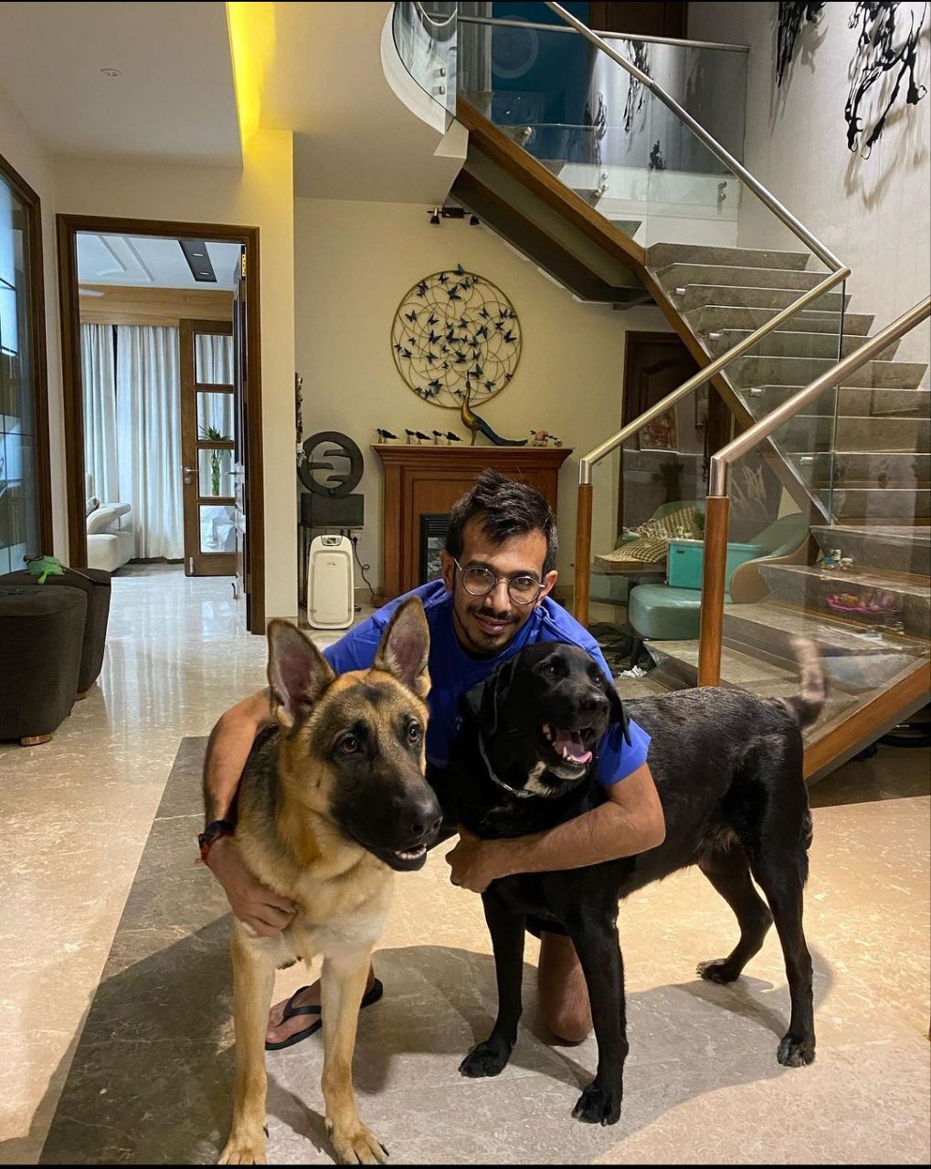 Yuzvendra Chahal with his pets