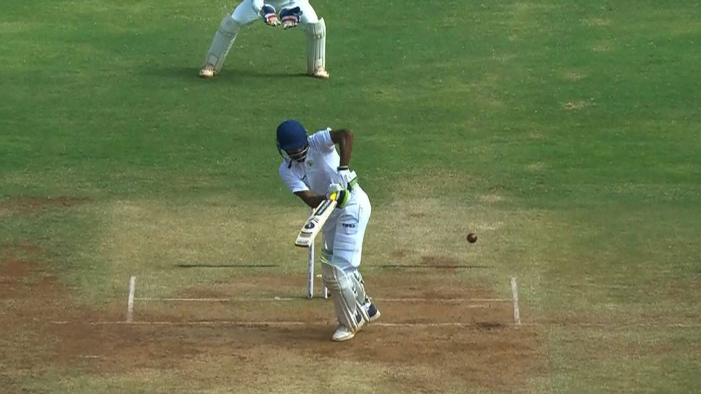 Akshay Wadkar in action in the Ranji Trophy final. [BCCI]