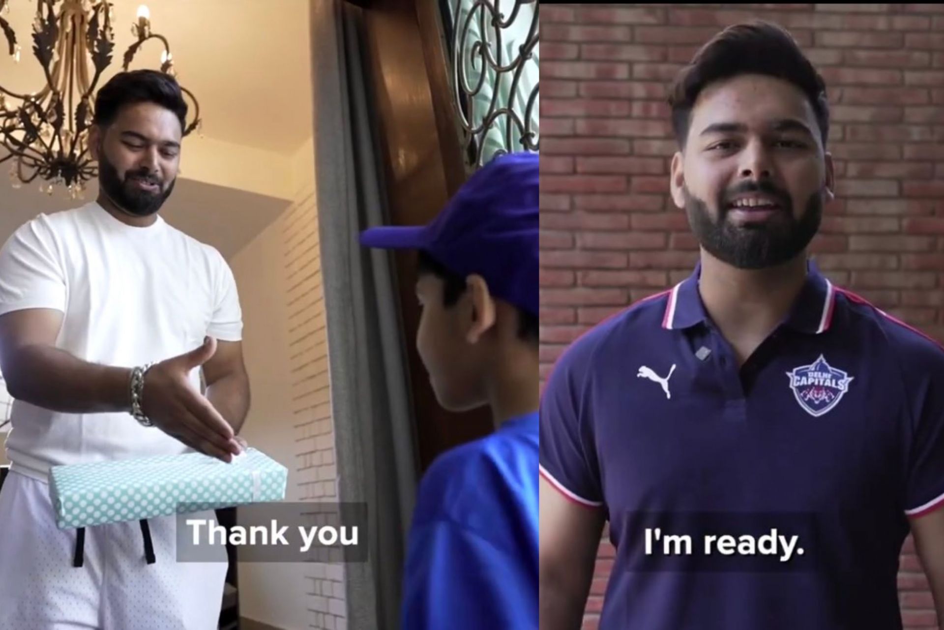 Rishabh Pant in the video shared by DC. 