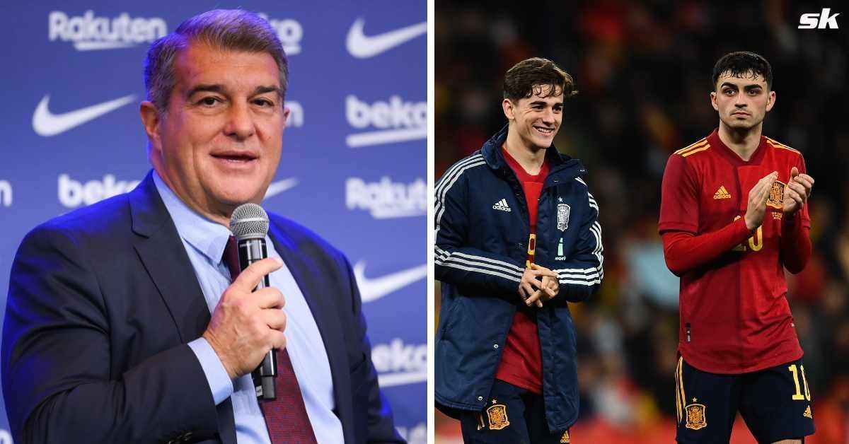 Barcelona president Joan Laporta could consider selling either Pedri or Gavi in the summer 