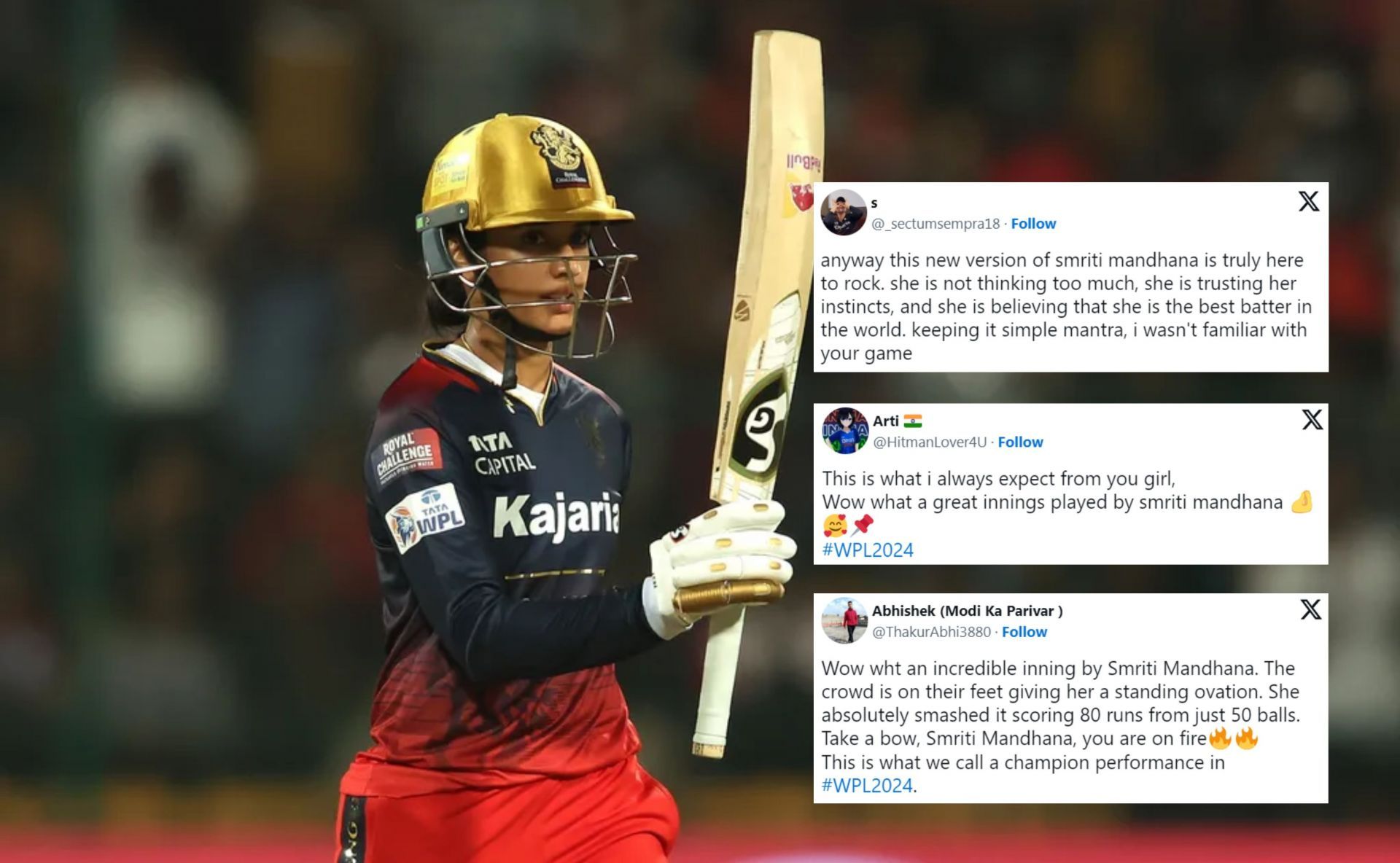 Fans applaud Smriti Mandhana for her aggressive knock on Monday. 