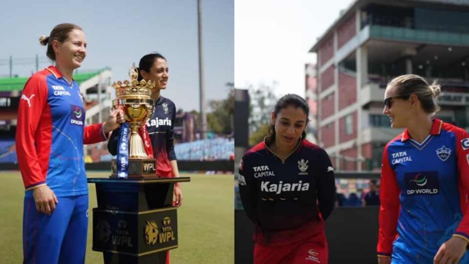 Smriti Mandhana and Meg Lanning with the trophy (Image: WPL/X)