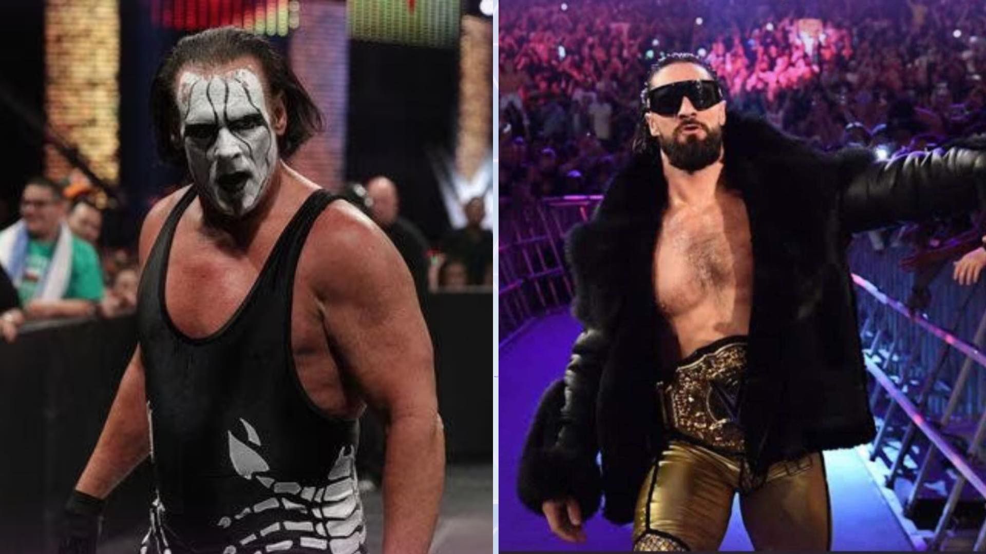 Sting (left); Seth Rollins (right)