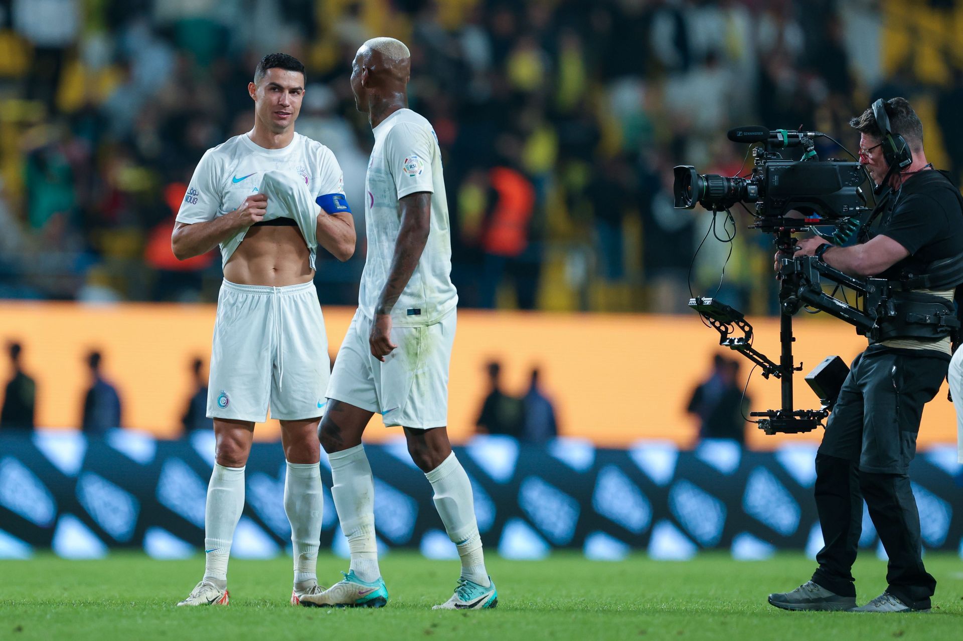 Cristiano Ronaldo (left) and Talisca during Al-Nassr v Al-Riyadh