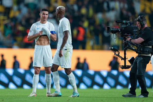 Cristiano Ronaldo (left) and Talisca during Al-Nassr v Al-Riyadh