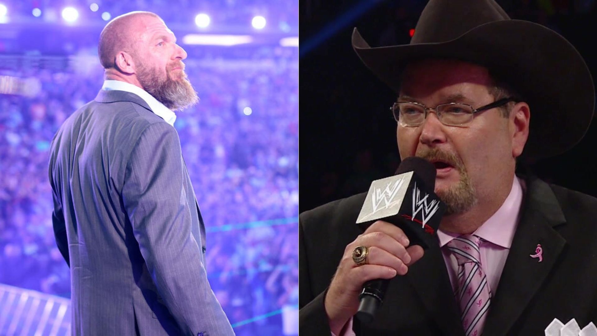 Triple H (left); Jim Ross (right)