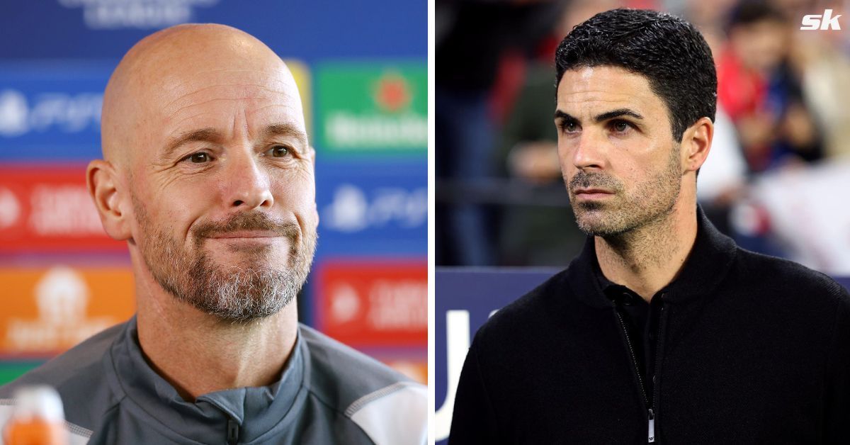 [L-to-R] Erik ten Hag and Mikel Arteta.