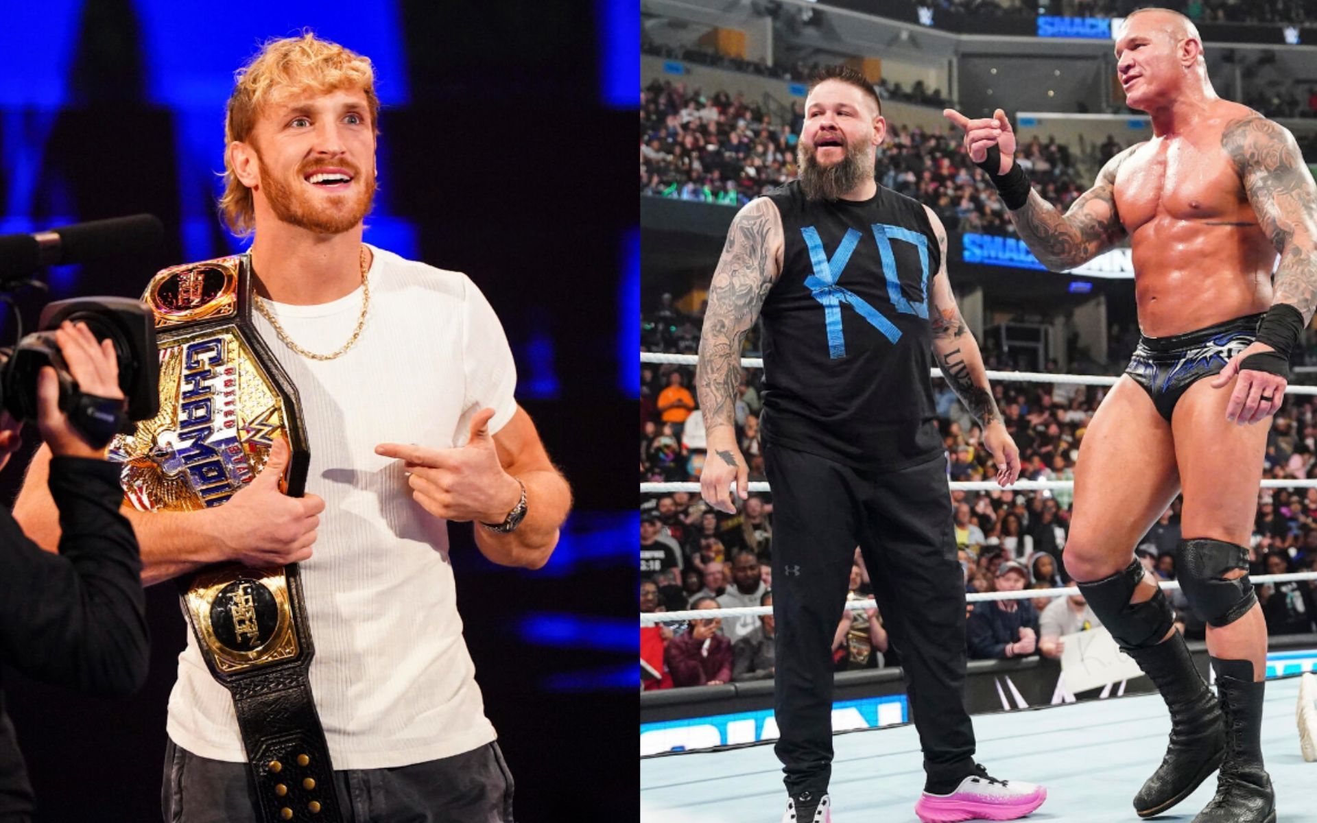 Logan Paul, Kevin Owens and Randy Orton following their SmackDown run in (Image source: WWE)