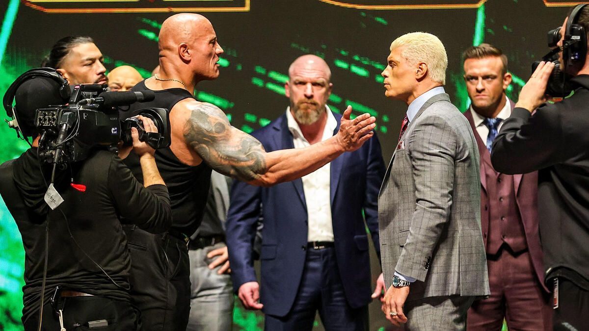 The Rock slapped Cody Rhodes at the WrestleMania XL kickoff event