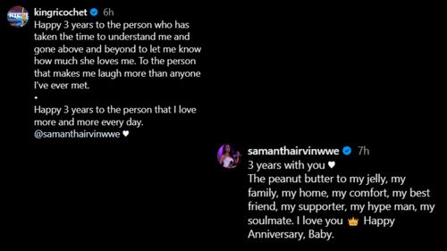 Screengrab of Ricochet and Samantha Irvin's Instagram posts.