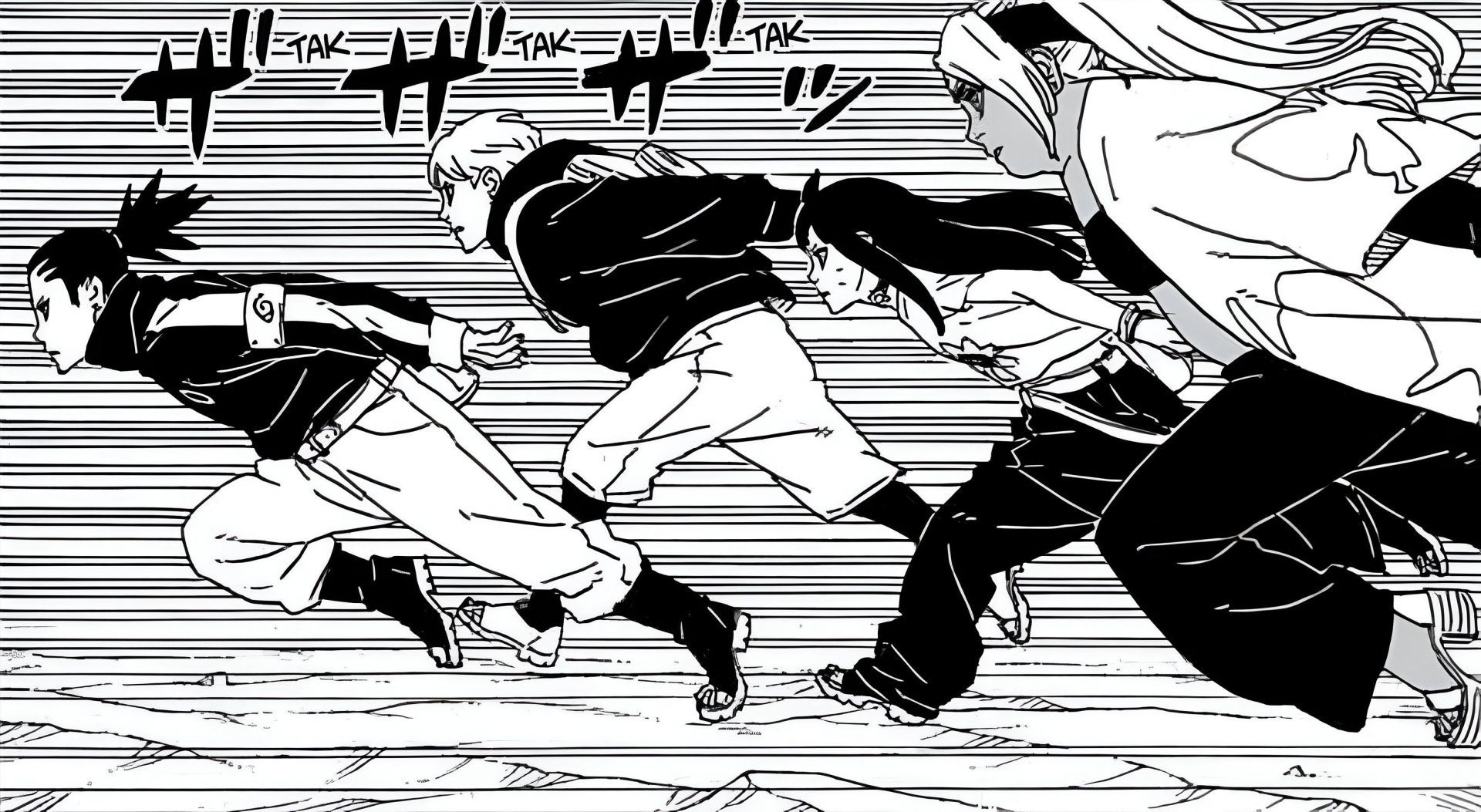 Team 10 and Himawari as seen in the Boruto: Two Blue Vortex manga (Image via Shueisha)