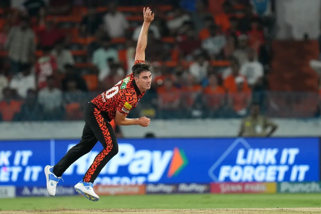 Pat Cummins registered figures of 2/35 in four overs. [P/C: iplt20.com]