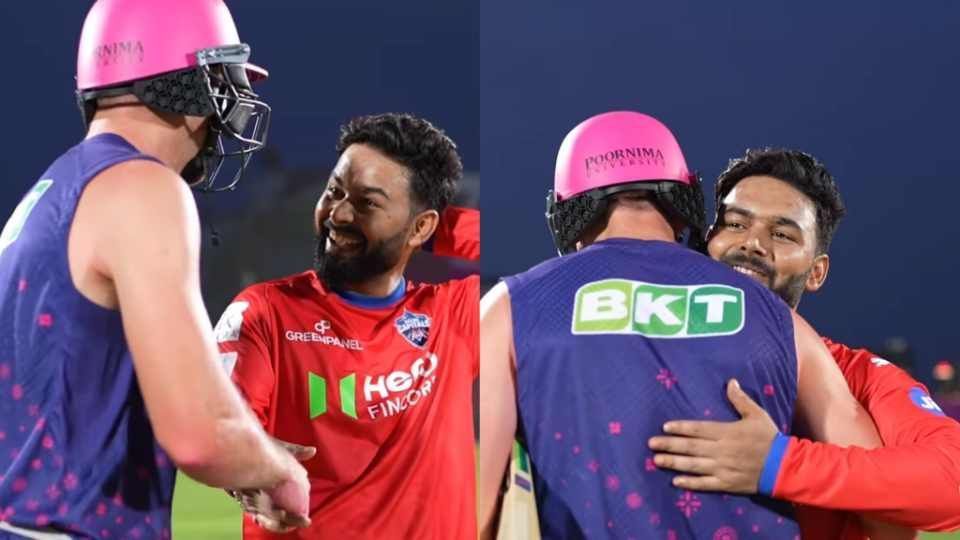 Jos Buttler met Rishabh Pant in Jaipur (Image: Rajasthan Royals/X)