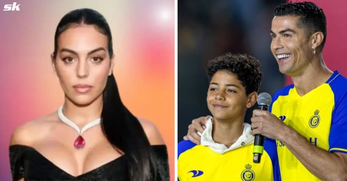 Georgina Rodriguez and Cristiano Ronaldo and their son, Cristiano Jr