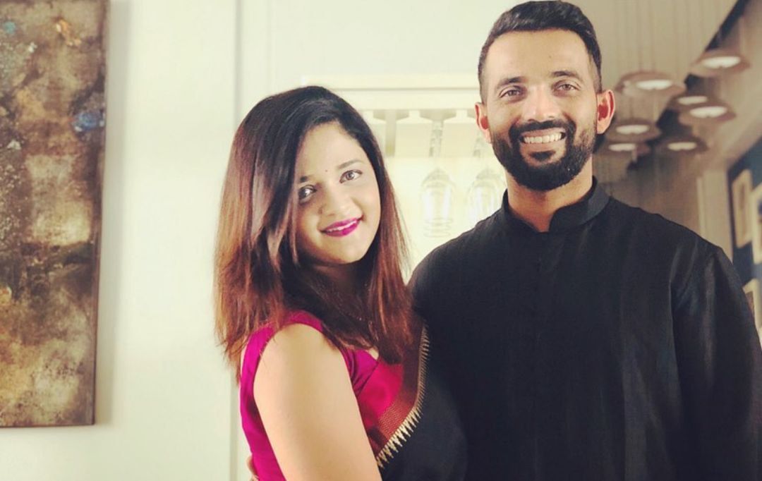 Ajinkya Rahane with his wife