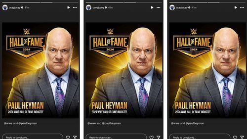 Uso reacts to Heyman's Hall of Fame induction on Instagram.