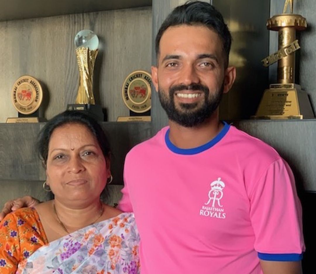 Ajinkya Rahane with his mother
