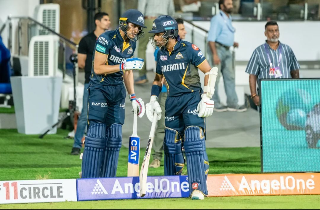 Shubman Gill and Wriddhiman Saha before taking three field on Tuesday