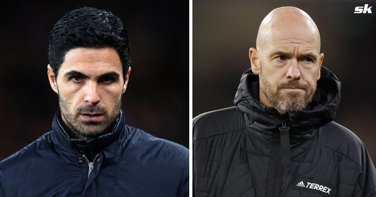 Arsenal boss Mikel Arteta (left) and Manchester United manager Erik ten Hag