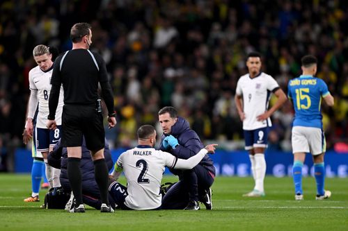 Kyle Walker picked up a knock against Brazil.