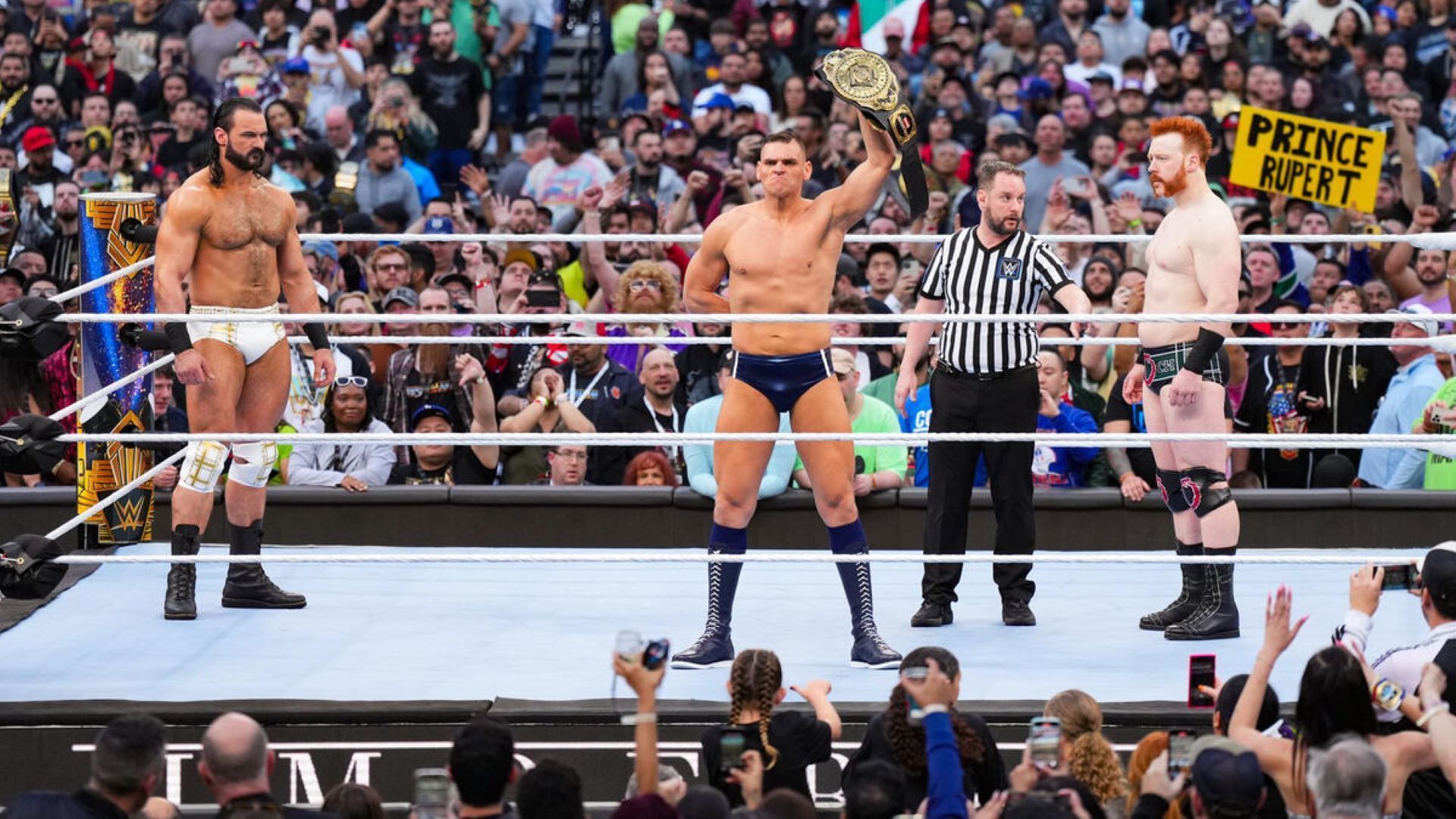 Gunther beat Drew McIntyre and Sheamus at WrestleMania 39.