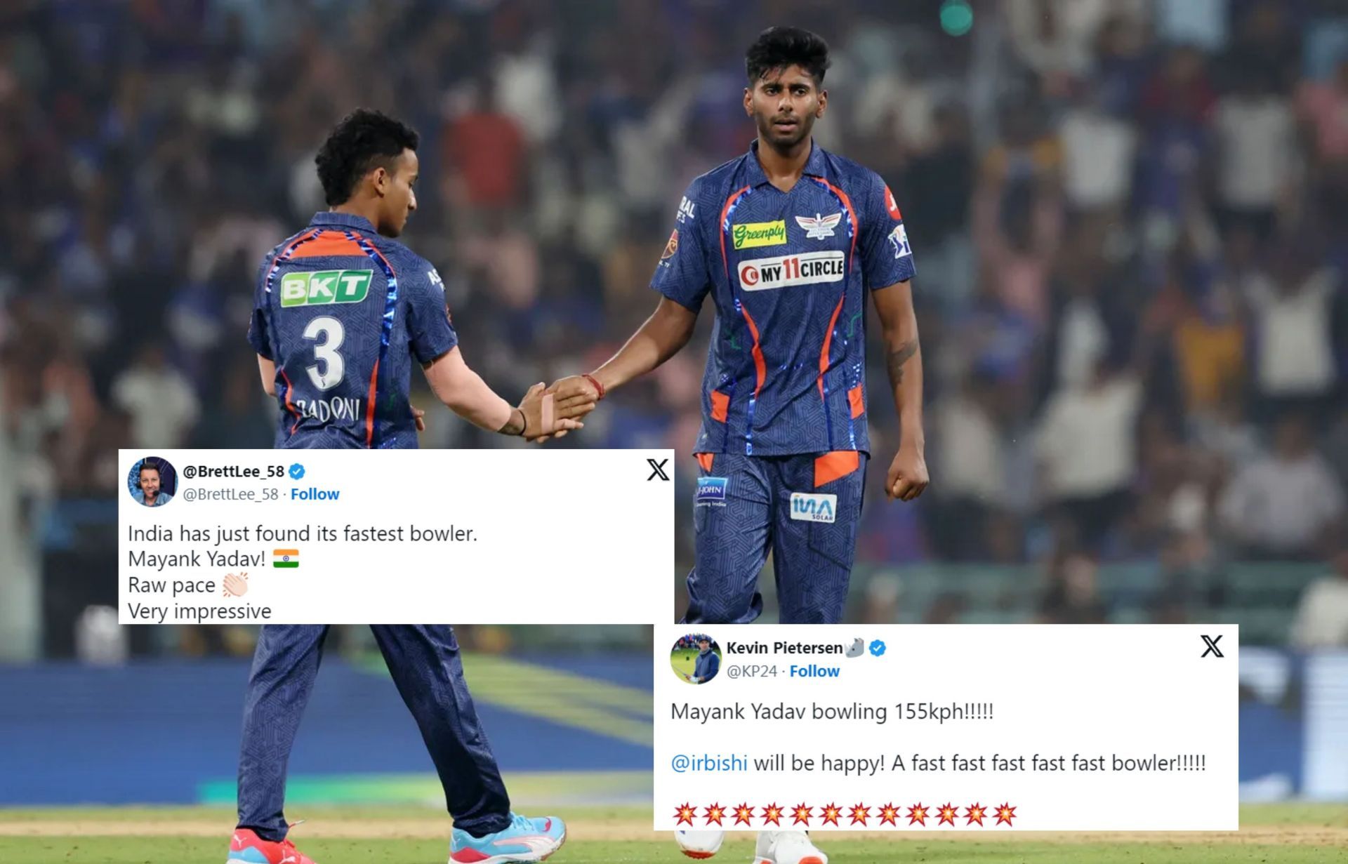 Fans heap praise on Mayank Yadav after his fiery spell in LSG vs PBKS match. 