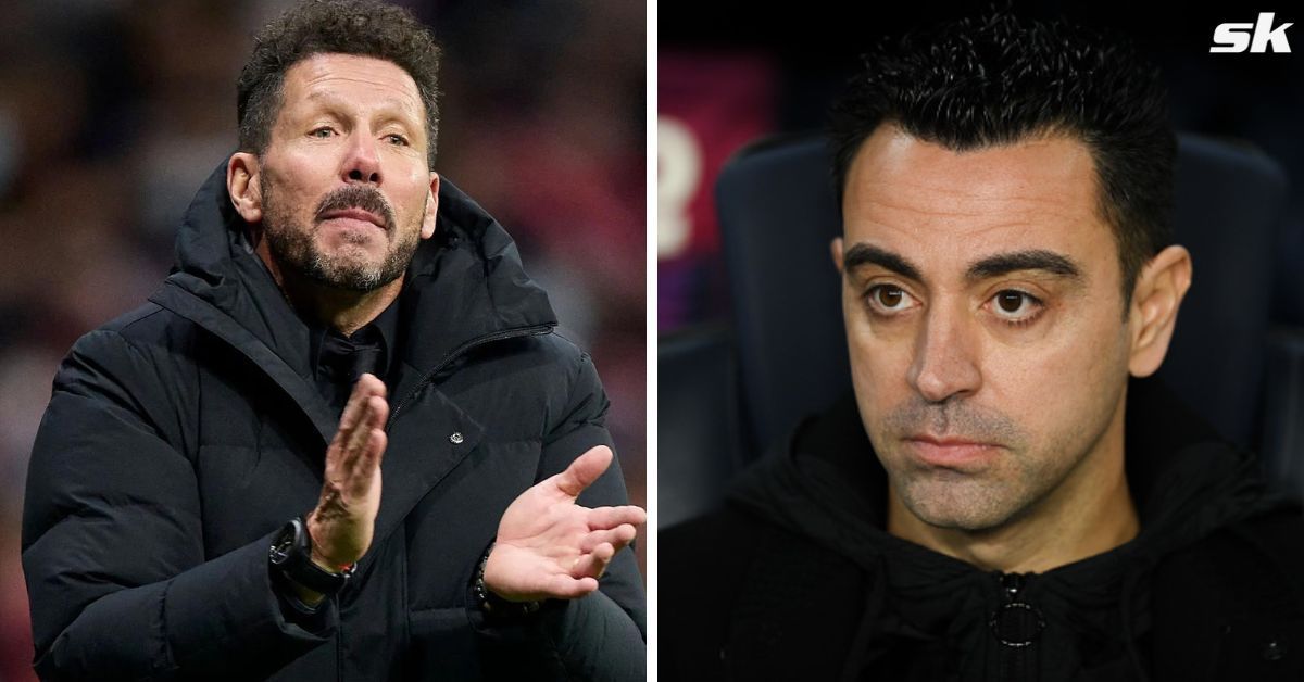 Atletico Madrid boss Diego Simeone (left) and Barcelona manager Xavi