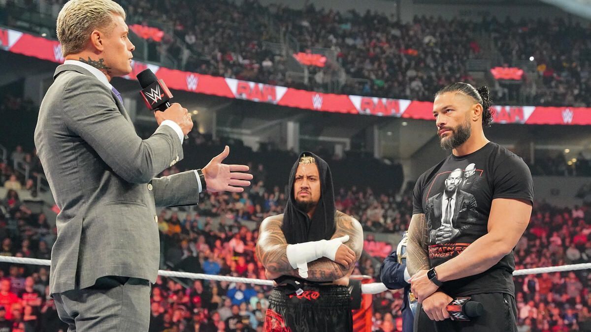 A still from an episode of WWE RAW.