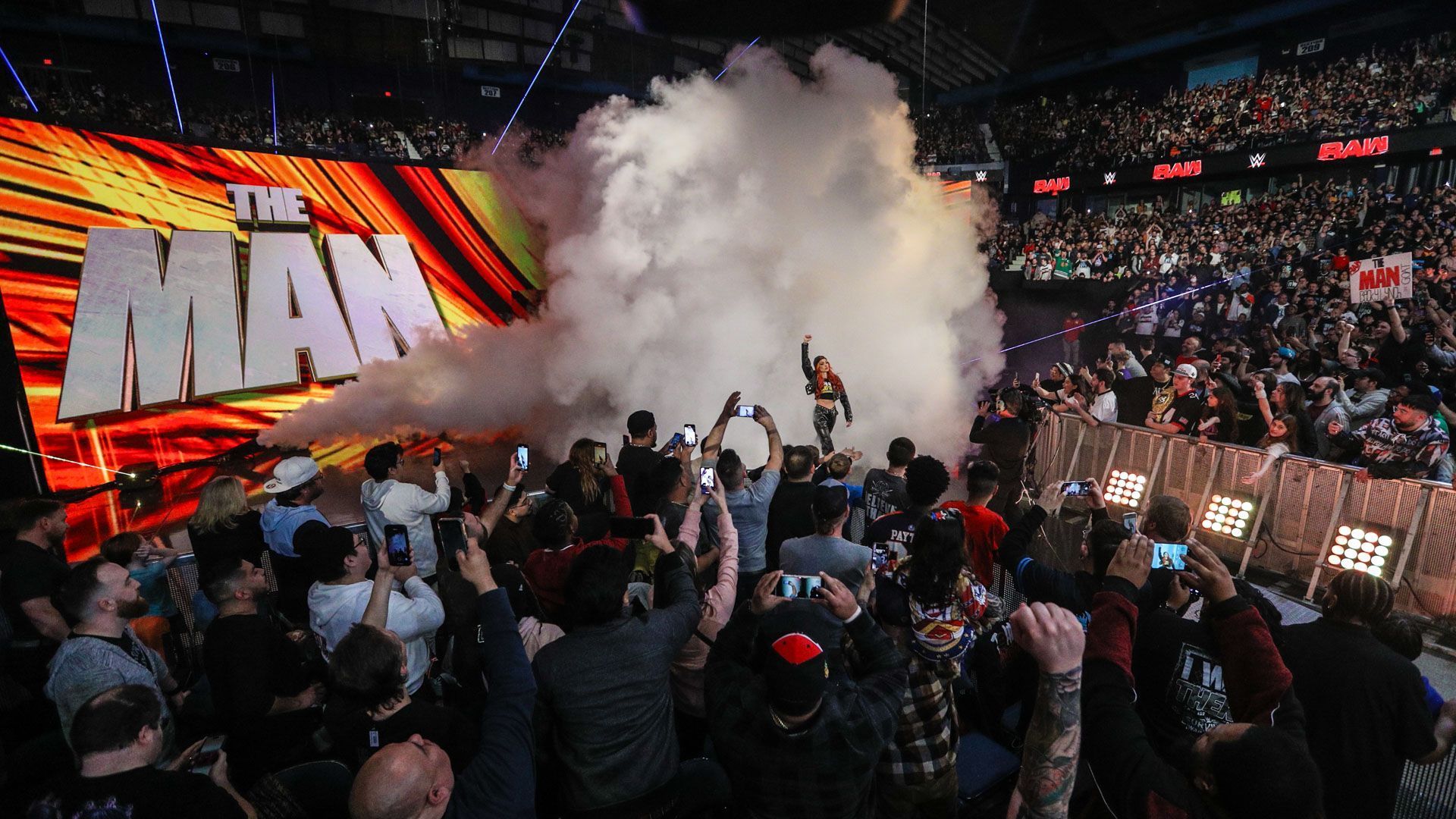 Becky Lynch heads to the ring on WWE RAW