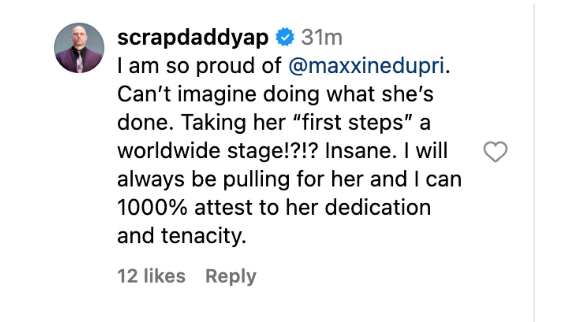 Pearce praises Dupri on Instagram.