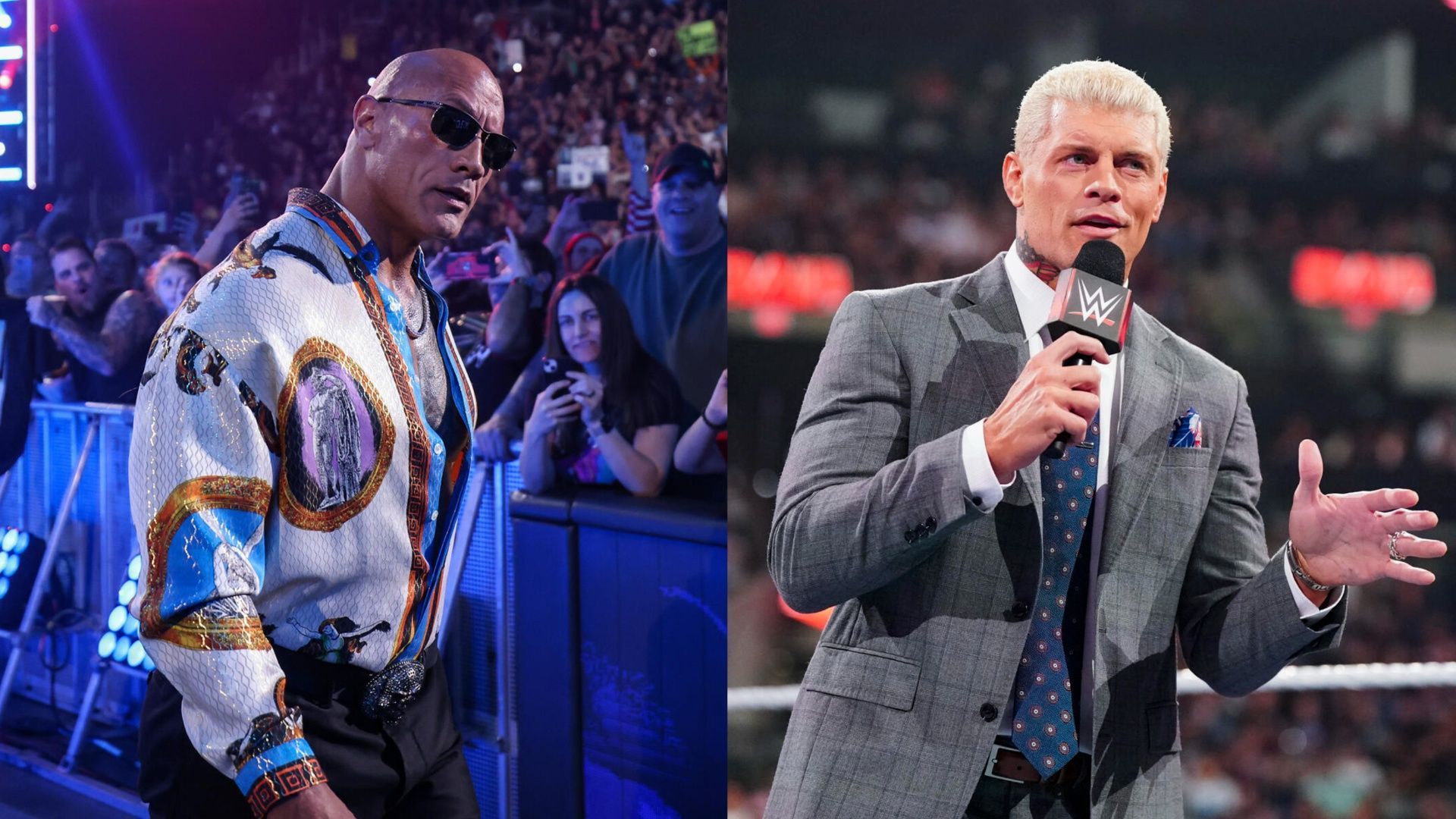 The Rock (left); Cody Rhodes (right)