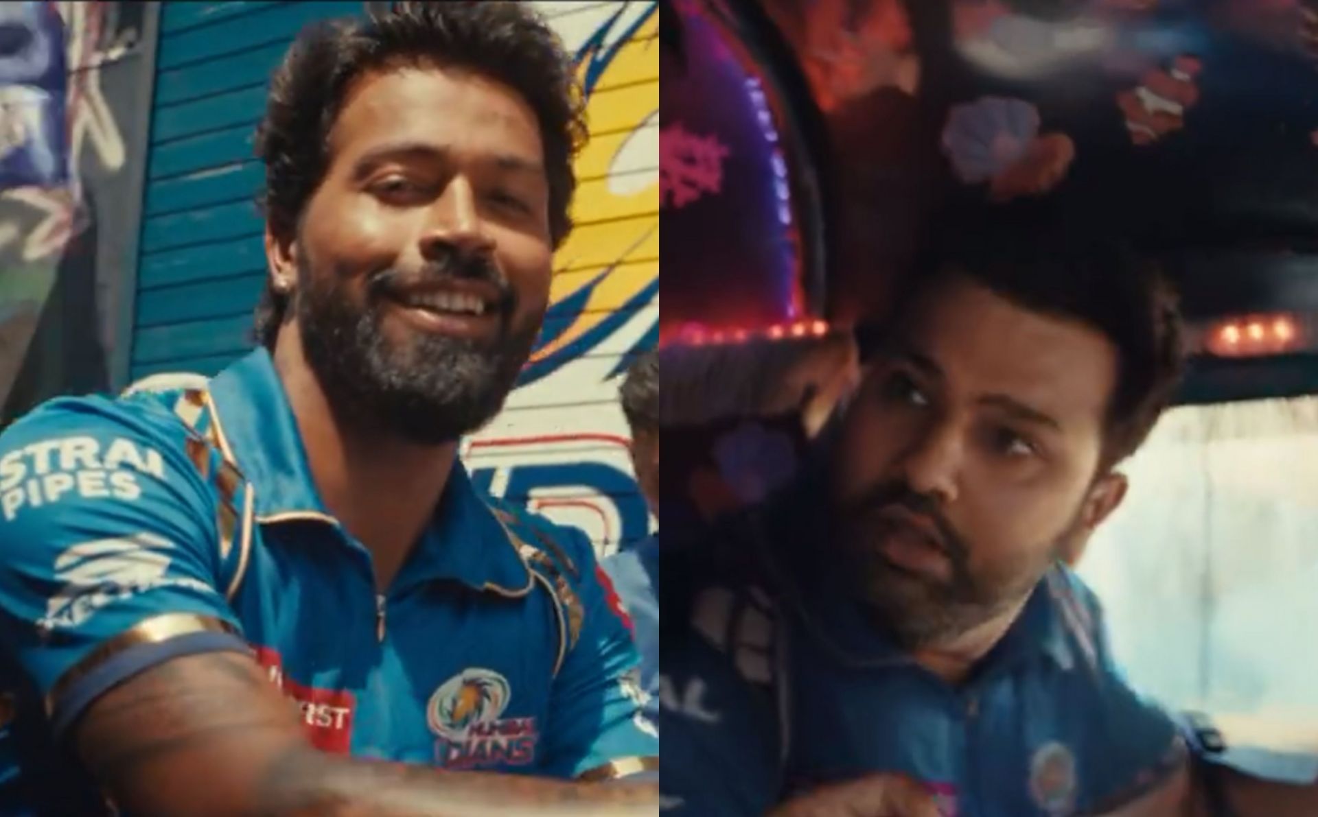 Hardik Pandya and Rohit Sharma in the new MI anthem. 