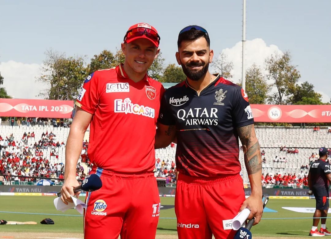 Sam Curran and Virat Kohli at the toss