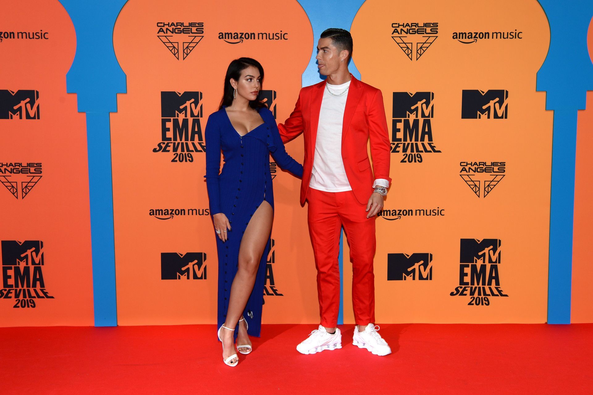 Cristiano Ronaldo (right) and Georgina Rodriguez