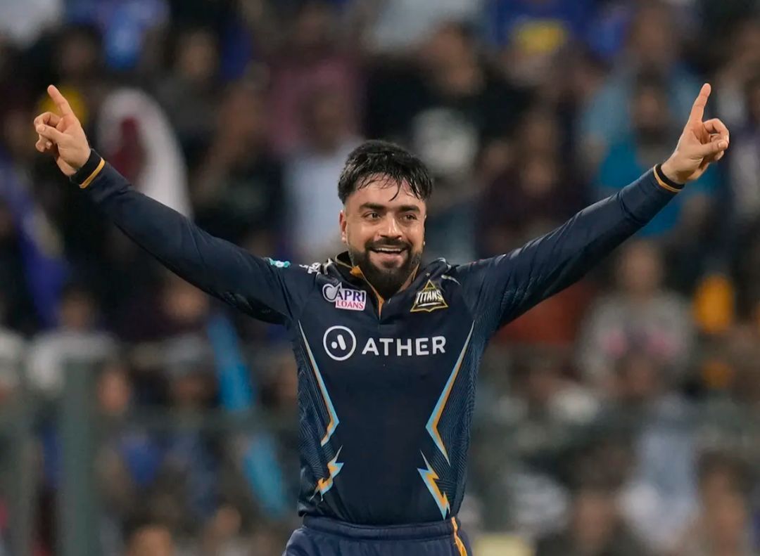 Rashid Khan celebrating a wicket for GT