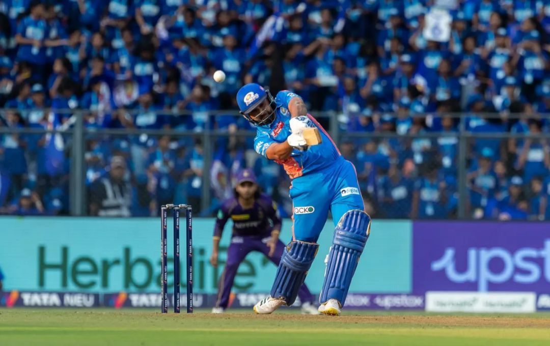 Rohit Sharma during an IPL game at Wankhede Stadium