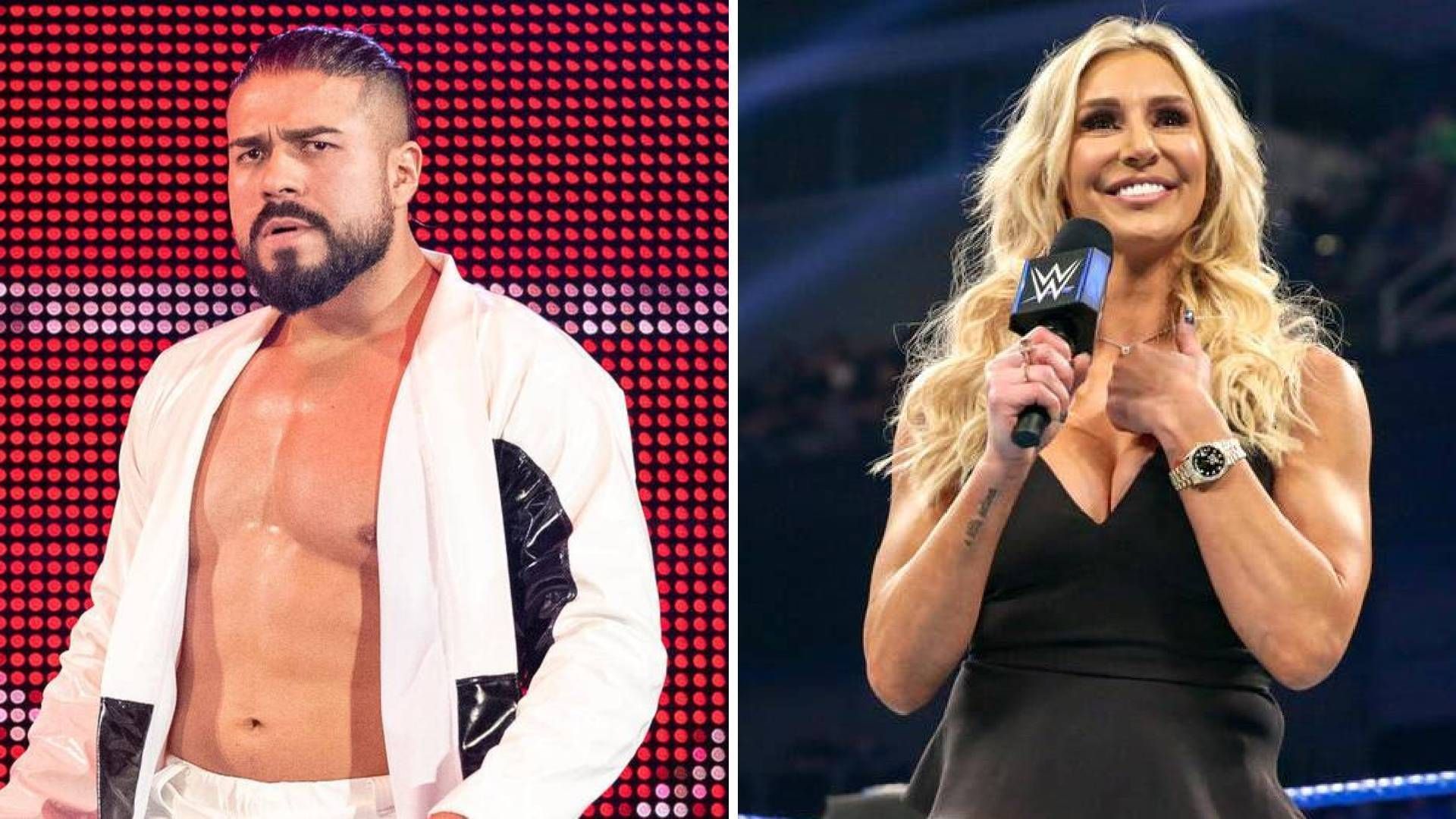 Andrade and Charlotte Flair