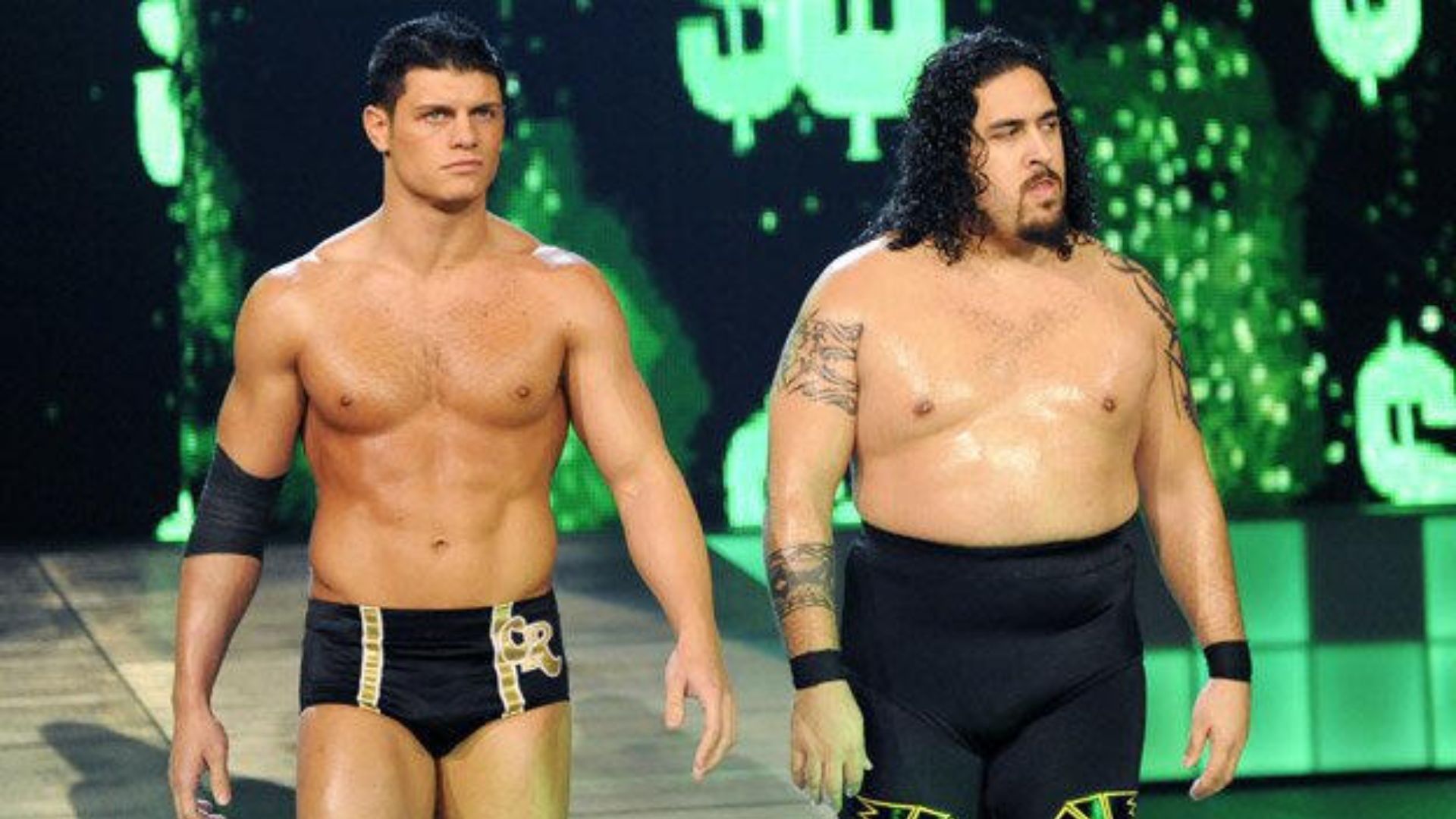 Cody Rhodes (left) and Afa Anoa