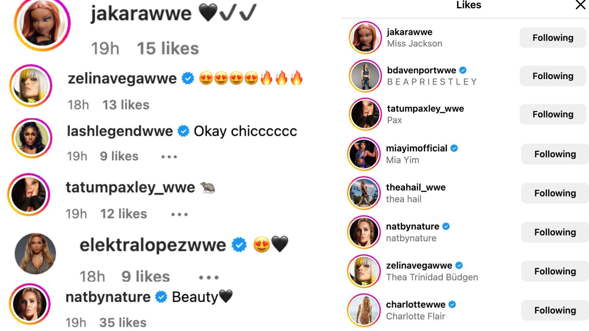 Stars react to Raine&#039;s post on Instagram.