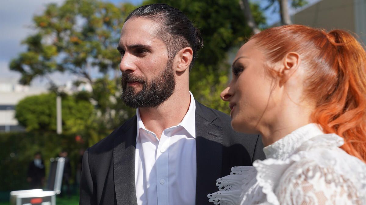 Becky Lynch and Seth Rollins