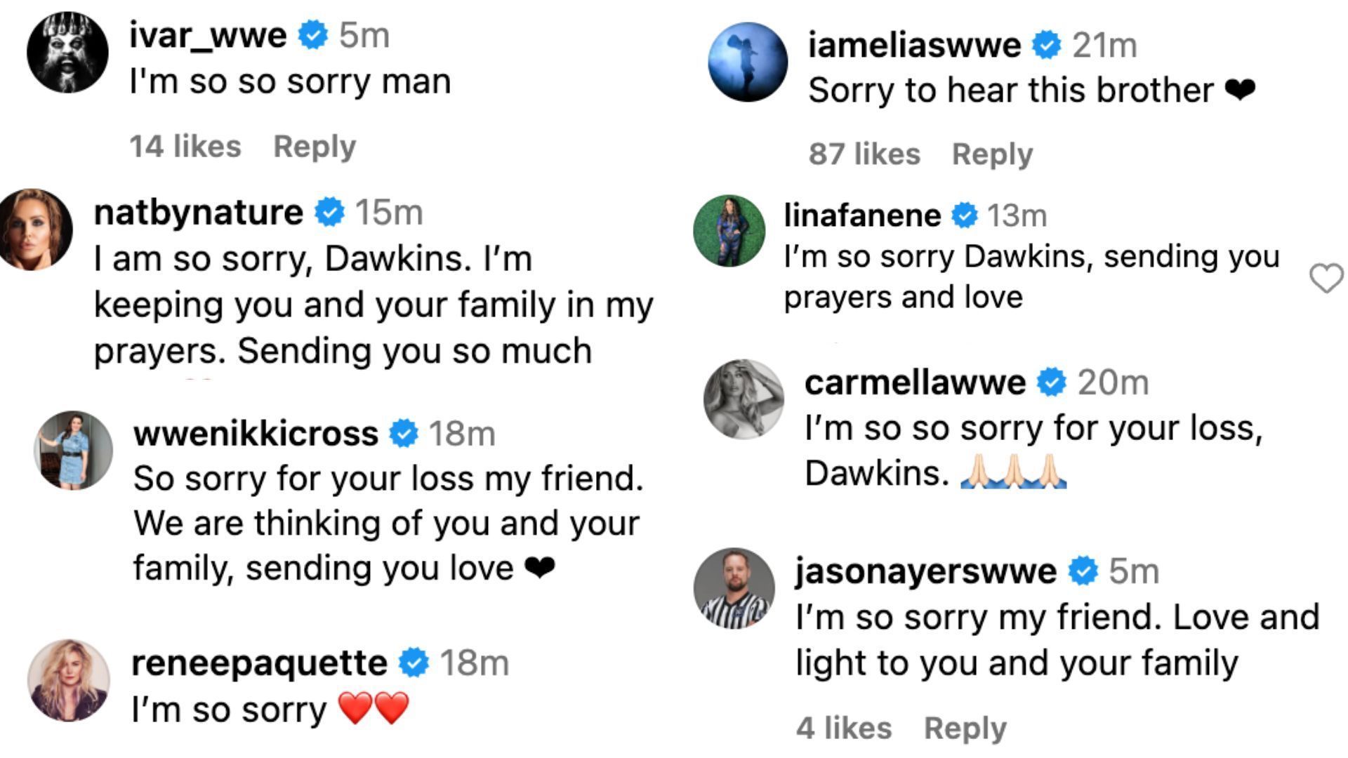 Stars react to Dawkin&#039;s update on Instagram.