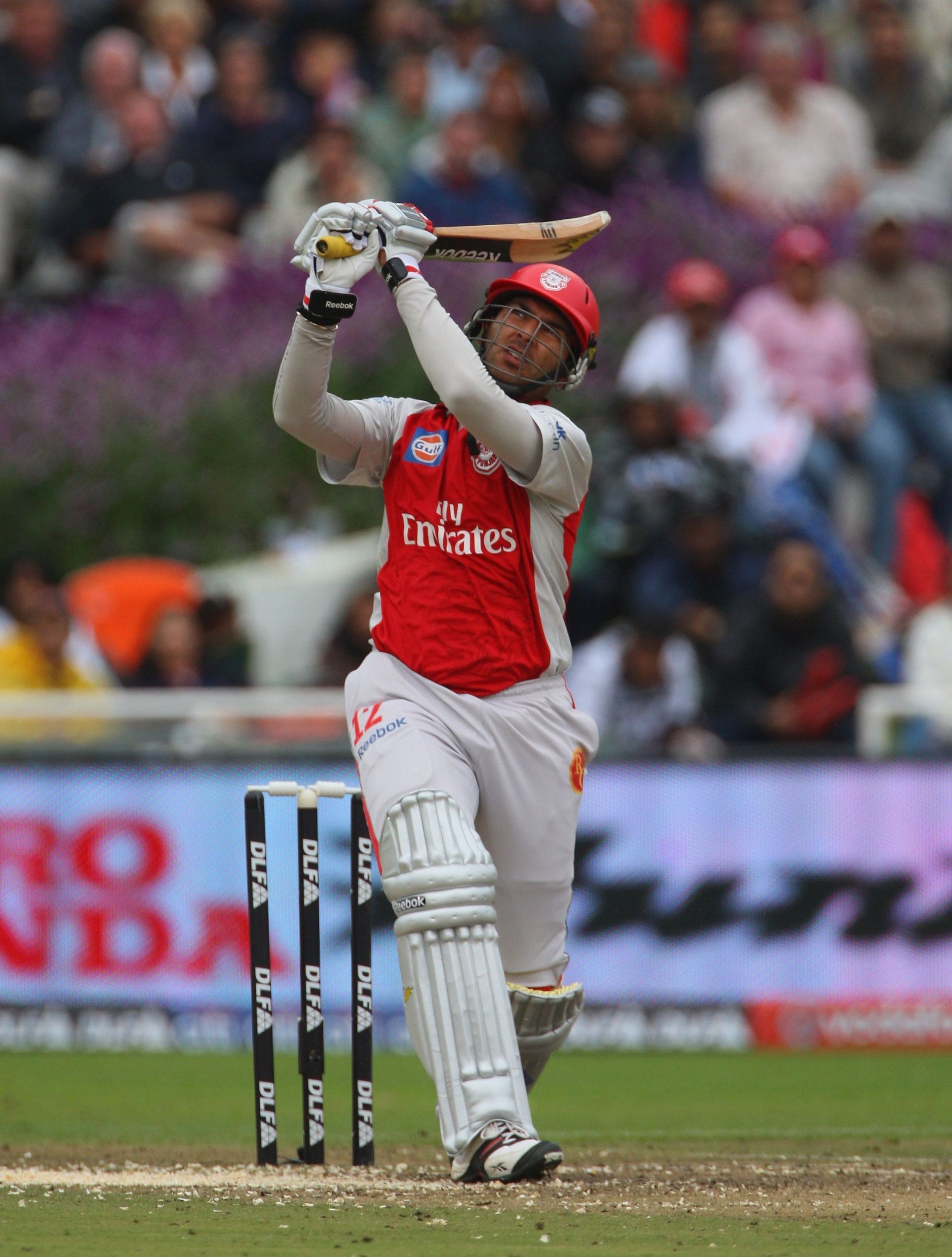 Yuvraj Singh in action for Kings XI Punjab.