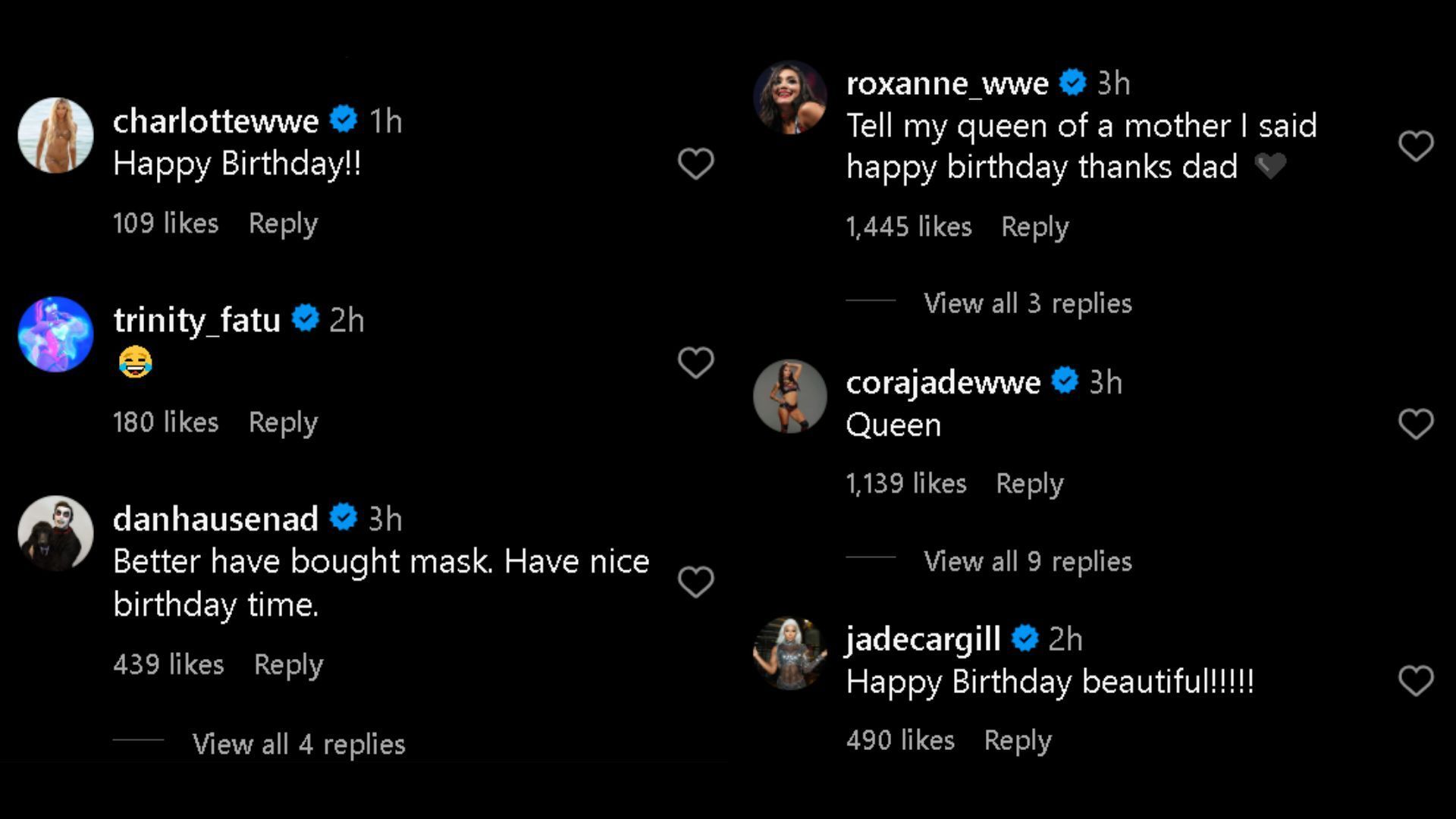 Screengrab of reactions to CM Punk&#039;s Instagram update